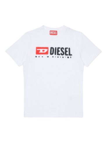 DIESEL - T-shirt in cotone bianco a maniche corte
