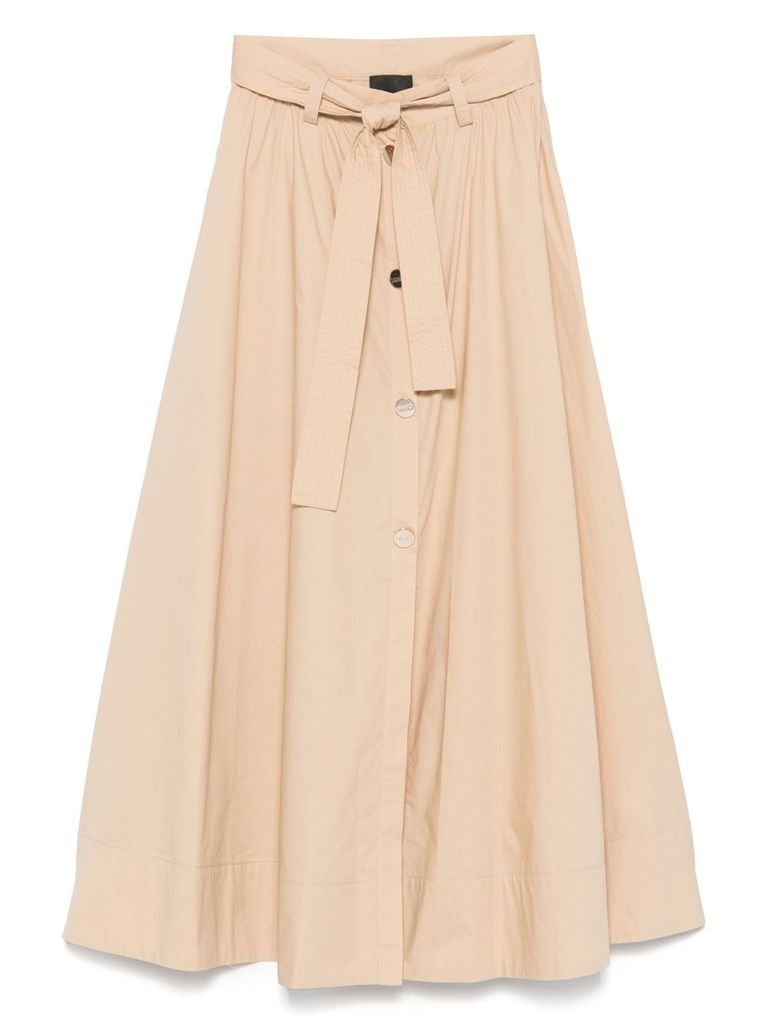 Liu •jo Light Beige Midi Skirt In Neutral