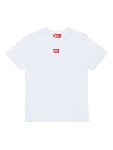 DIESEL - T-shirt da bambino a maniche corte in cotone bianco