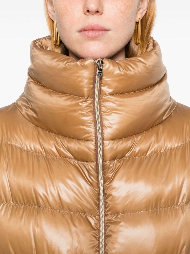 Long camel-colored 'Matilde' down jacket