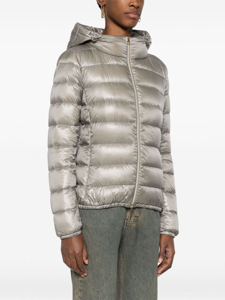 Herno★Giada Pearl Grey Down Jacket Pearl grey 'Giada' hooded down jacket