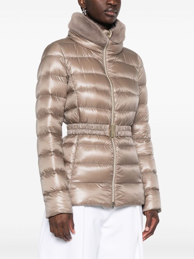 【関税＆送料込み】Herno Beige 'Claudia' Down Jacket With B Herno Beige 'Claudia' Down Jacket With Belt – BALTINI