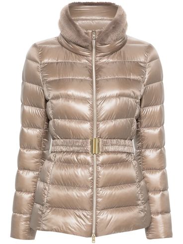 HERNO - Piumino 'Claudia' beige con cintura