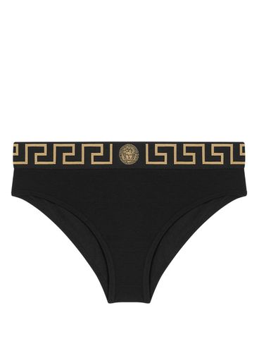 VERSACE - Slip in morbido jersey di cotone nero