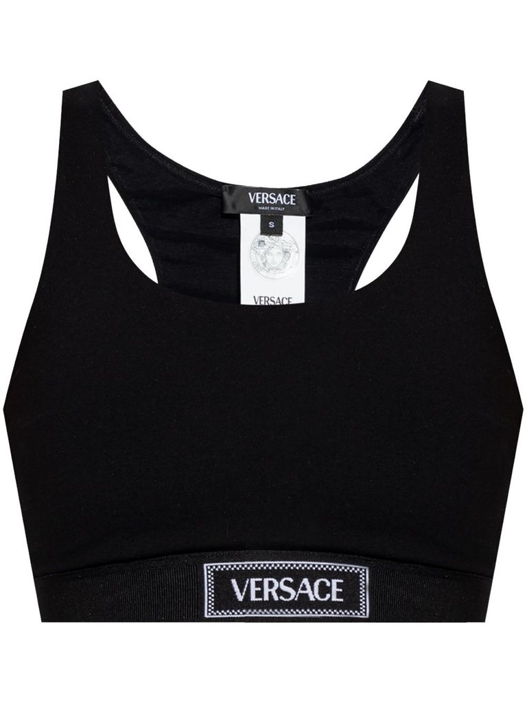 Versace Black Top With Logo