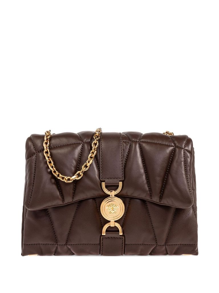 Versace Brown Quilted 'kleio' Shoulder Bag