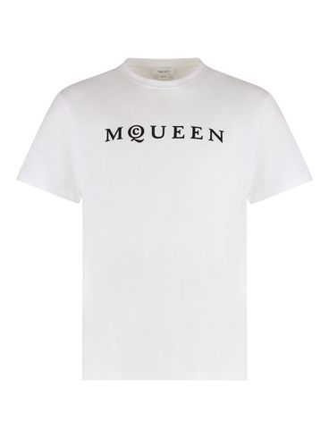 ALEXANDER McQUEEN - T-shirt in cotone bianco a maniche corte