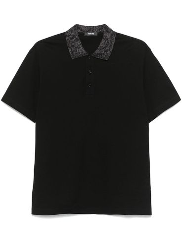 VERSACE - Polo con colletto glitter