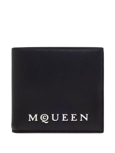 ALEXANDER McQUEEN - Portafoglio bifold in pelle liscia con stampa