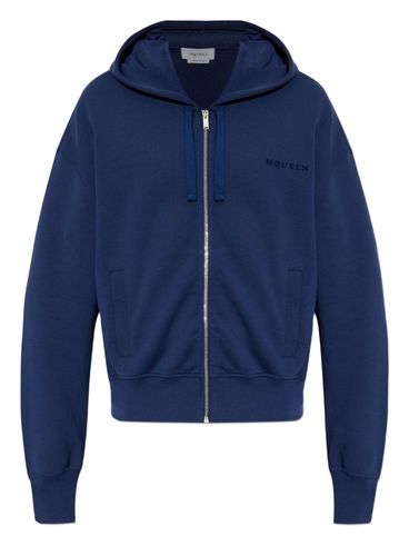 ALEXANDER McQUEEN - Felpa con cappuccio blu