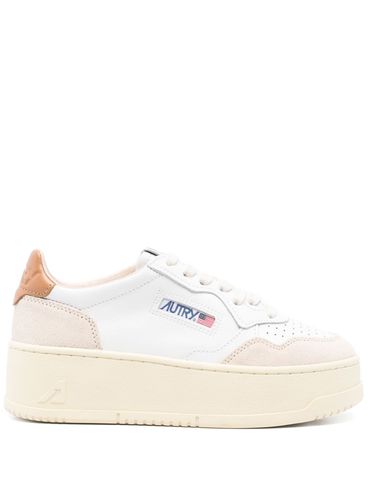AUTRY - Sneakers 'Medialist' platform bianco e arancione