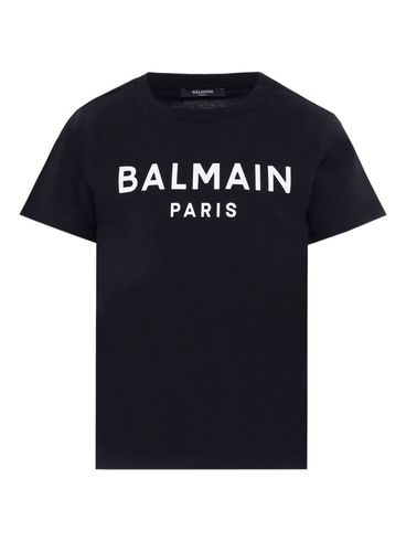 BALMAIN - Black short-sleeve cotton T-shirt