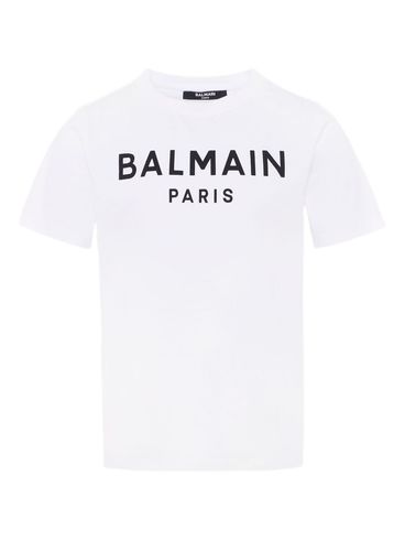 BALMAIN - White short-sleeve cotton T-shirt