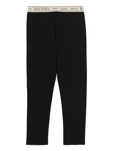 BALMAIN - Black cotton leggings
