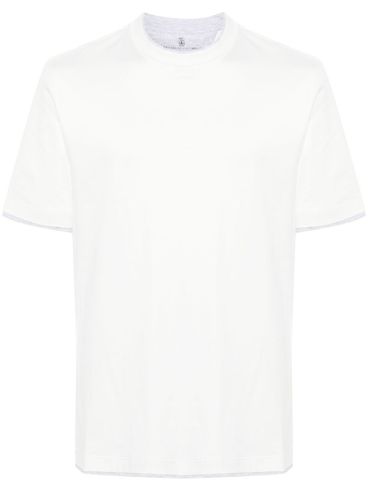 BRUNELLO CUCINELLI - T-shirt girocollo in cotone bianco