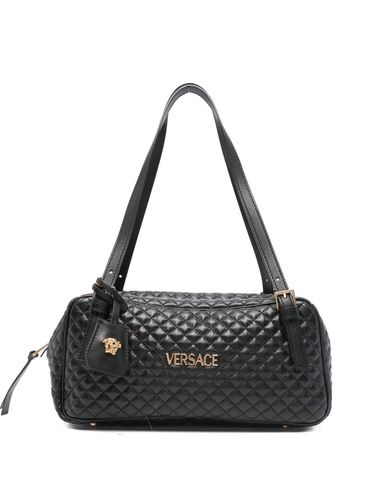VERSACE - Borsa a tracolla bowling in pelle trapuntata nera
