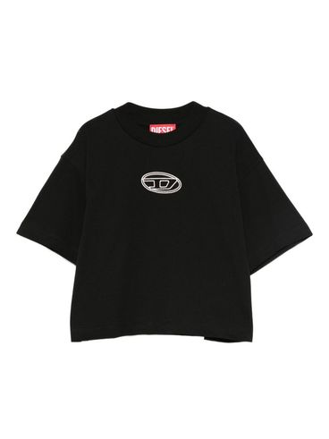DIESEL - Black cotton T-shirt with logo