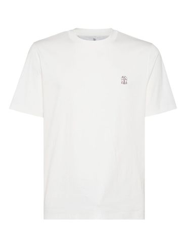 BRUNELLO CUCINELLI - T-shirt girocollo in jersey di cotone con logo