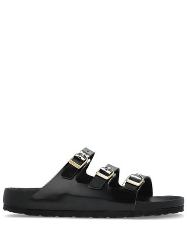 BIRKENSTOCK - 'Florida' black leather slippers