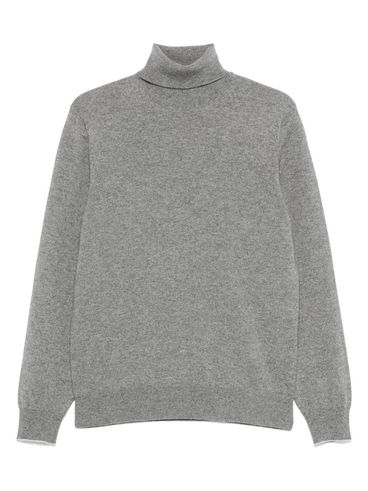 BRUNELLO CUCINELLI - Grey turtleneck cashmere sweater