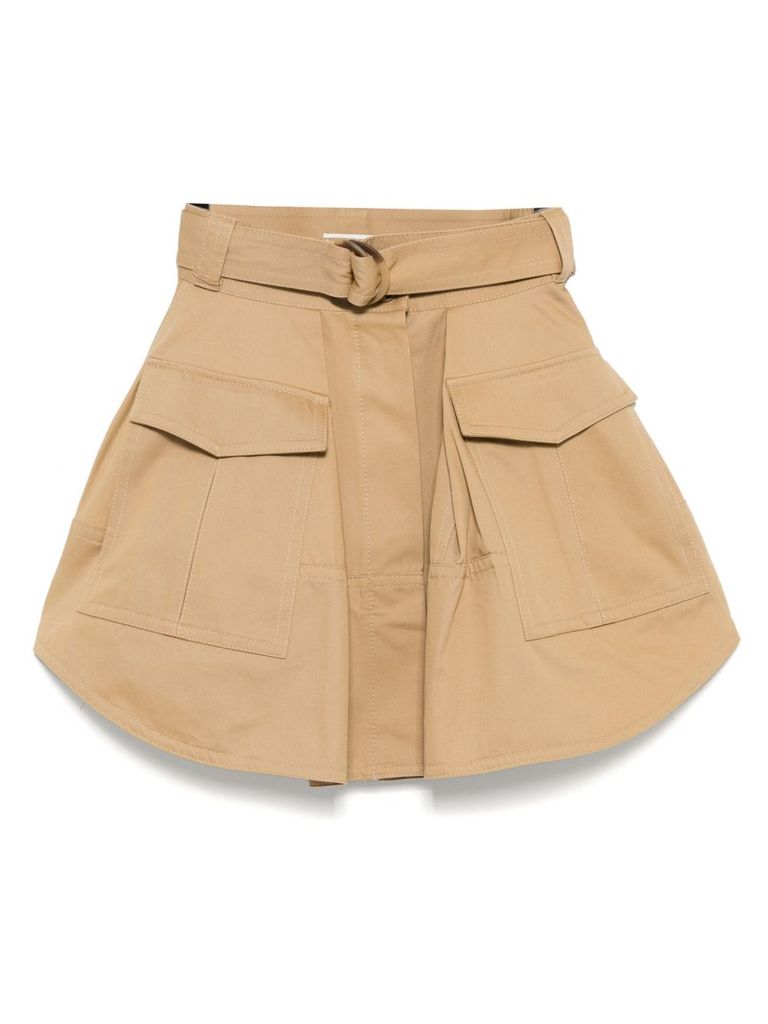 Zimmermann Beige Cotton Cargo Short Skirt