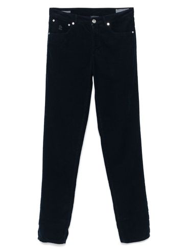BRUNELLO CUCINELLI - Pantalone italian fit in velluto a costine di cotone blu navy