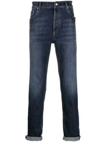 BRUNELLO CUCINELLI - Blue cotton denim regular jeans