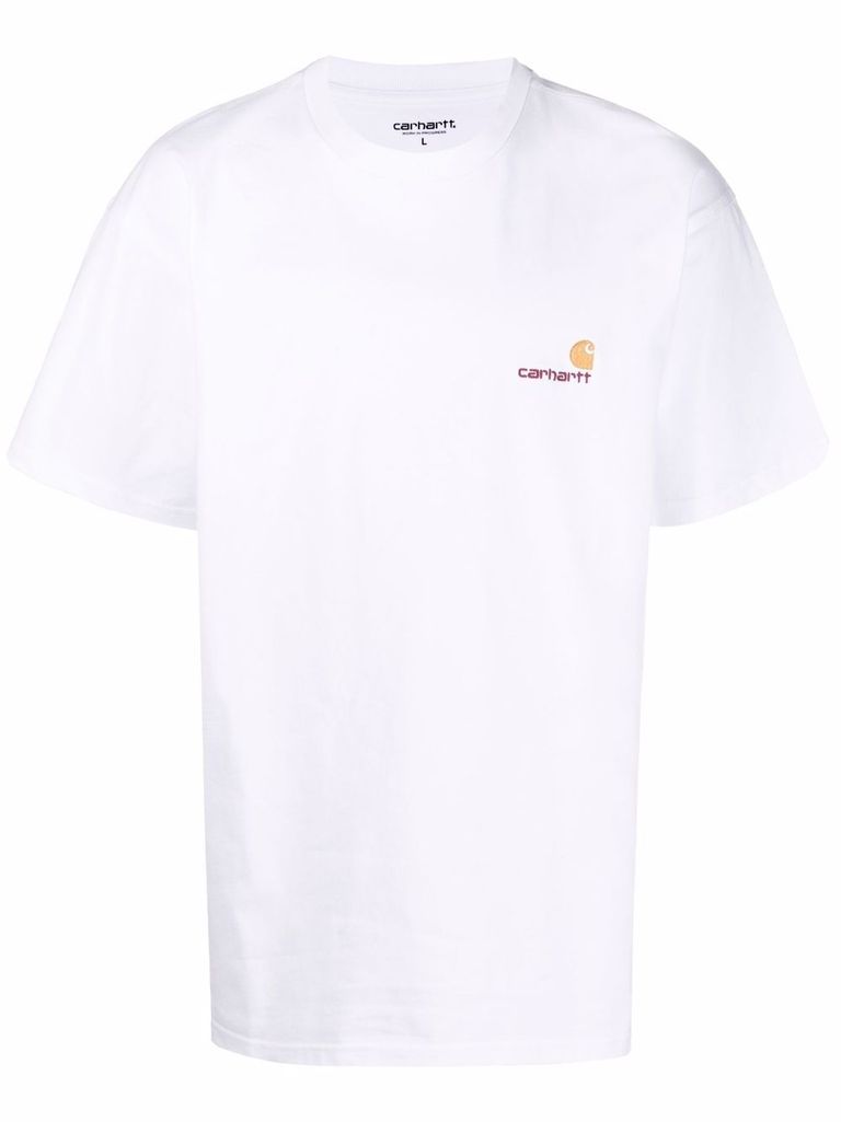 Front Logo Cotton Tシャツ T-shirt with frontal logo printed
