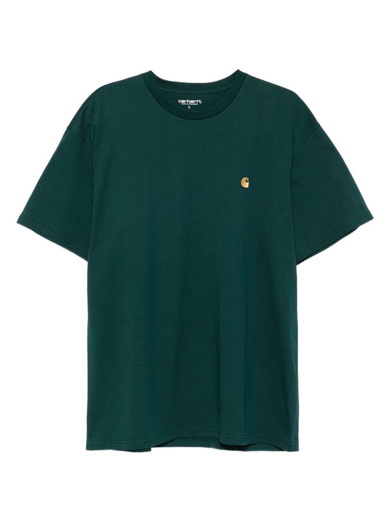 Cotton t-shirt in white with embroidered front logo