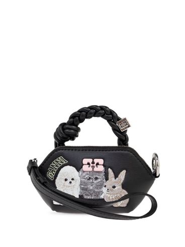 GANNI - black nano 'Bou Bag' with print