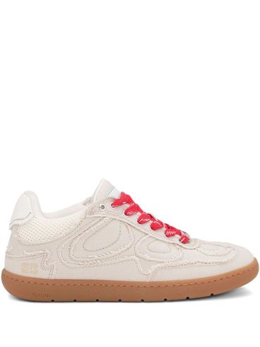 GANNI - Canvas sneakers with raw-cut edges