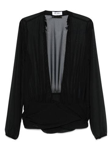 THE ATTICO - Blusa nera con scollo profondo