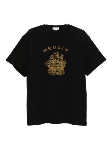ALEXANDER McQUEEN - T-shirt nera con stampa