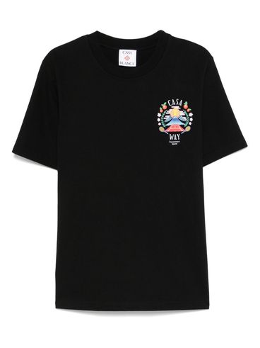 CASABLANCA - T-shirt 'Casa Way' in cotone nero con stampa