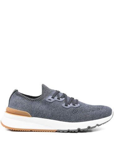 BRUNELLO CUCINELLI - Sneakers in maglia di cotone blu