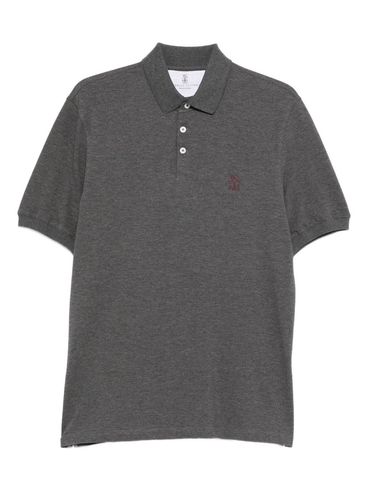 BRUNELLO CUCINELLI - Polo a maniche corte in cotone grigio
