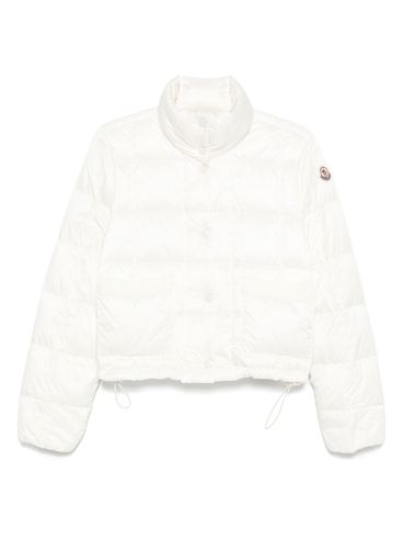 MONCLER - Piumino crop bianco con coulisse