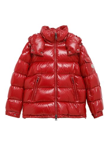 MONCLER - Piumino 'Maire' con cappuccio rosso lucido