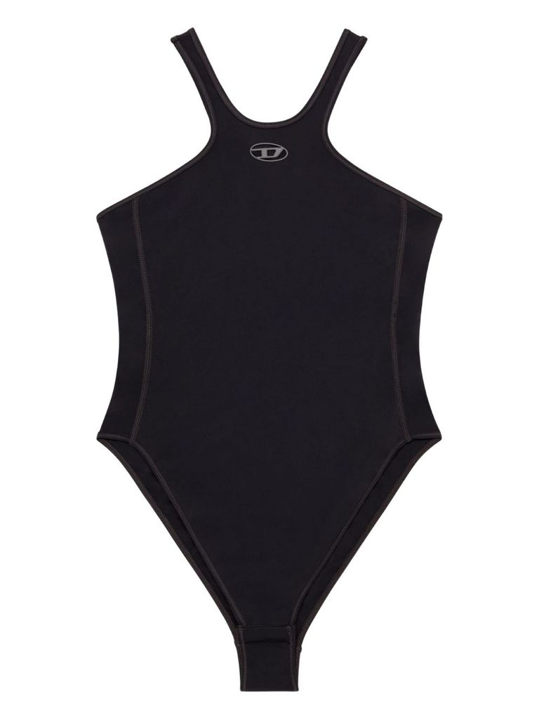 Diesel Racerback Swim Tops High-cut Leg In Black