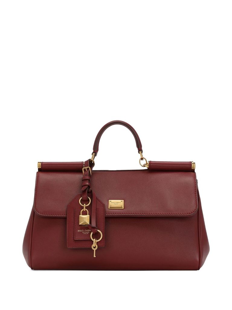 Dolce & Gabbana Bordeaux Handbag With Key And Padlock Detail And Adjustable And Removable Shoulder Strap In Burgundy