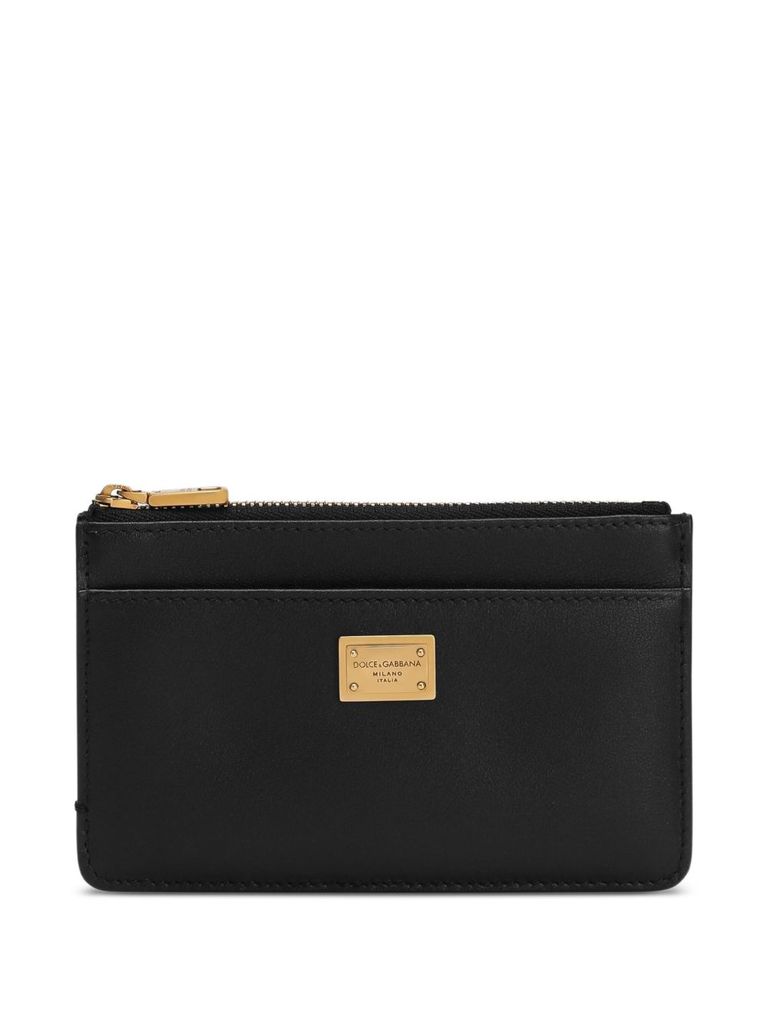 Dolce & Gabbana Card Holder With Zip And Tag In Black