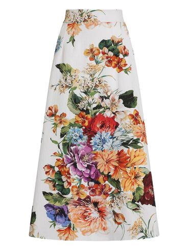 DOLCE & GABBANA - Flower bouquet print midi skirt