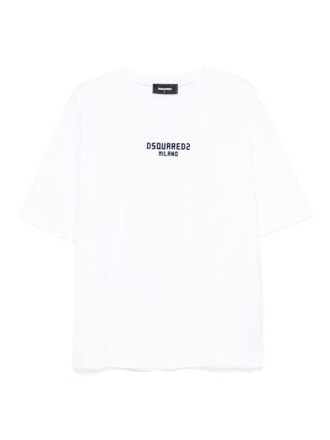 DSQUARED2 - T-shirt in cotone bianco con logo