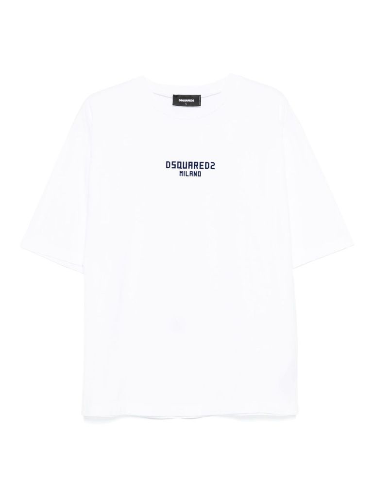 Dsquared2 White Cotton T-shirt With Logo In White