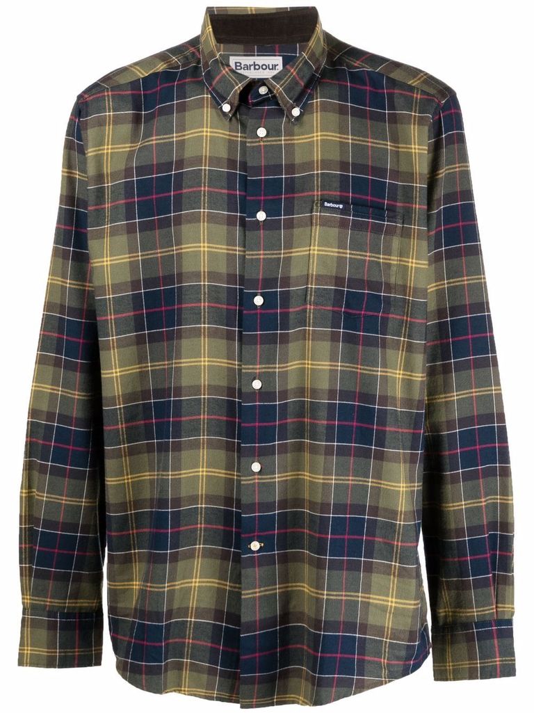 Barbour Fortrose Tartan Green Blue Shirt In Green