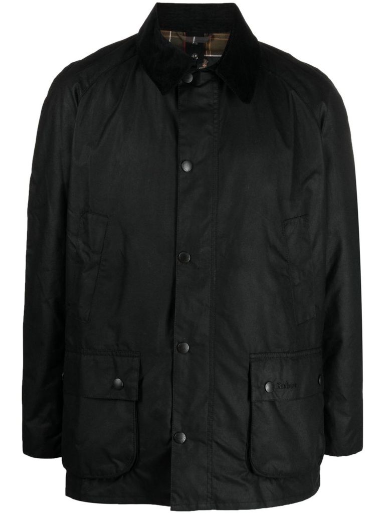 Barbour Ashby Wax Jacket Navy In Black