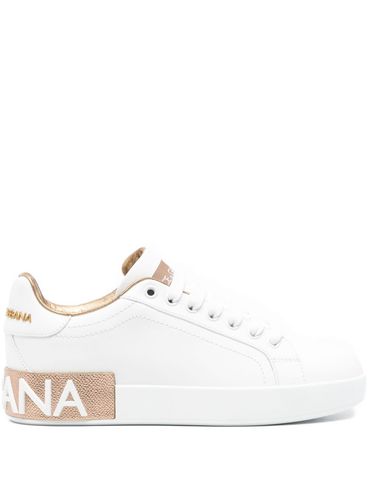DOLCE & GABBANA - White calf leather 'Portofino' sneakers