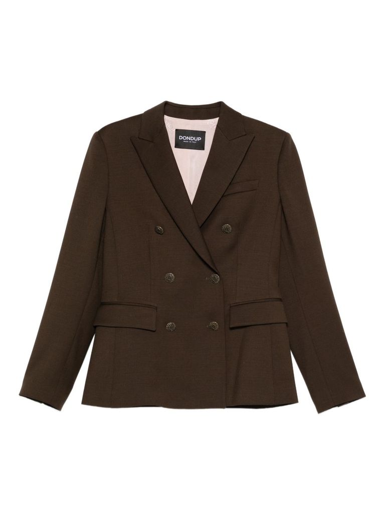 Dondup Double-breasted Buttoned Jacket In Brown