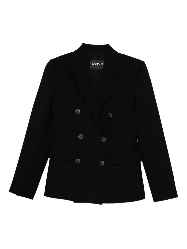 Dondup Double-breasted Blazer In Black