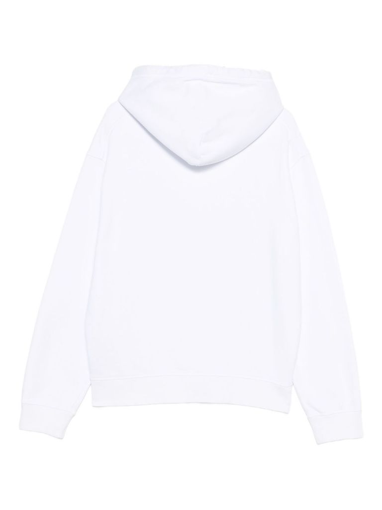 Dsquared2 Cotton White Hoodie With Subtle Logo Detail In White